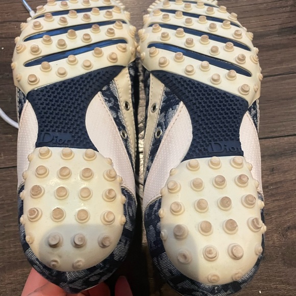 Dior Sneakers! womens genuine leather & blue logo print patent leather detail - Picture 7 of 8